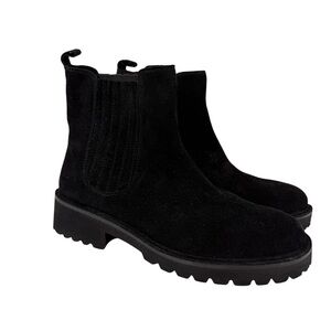NEW Seychelles Cashew Black Suede Lug Sole Chelsea Boots Sz 9 - Fits 9.5 - 10